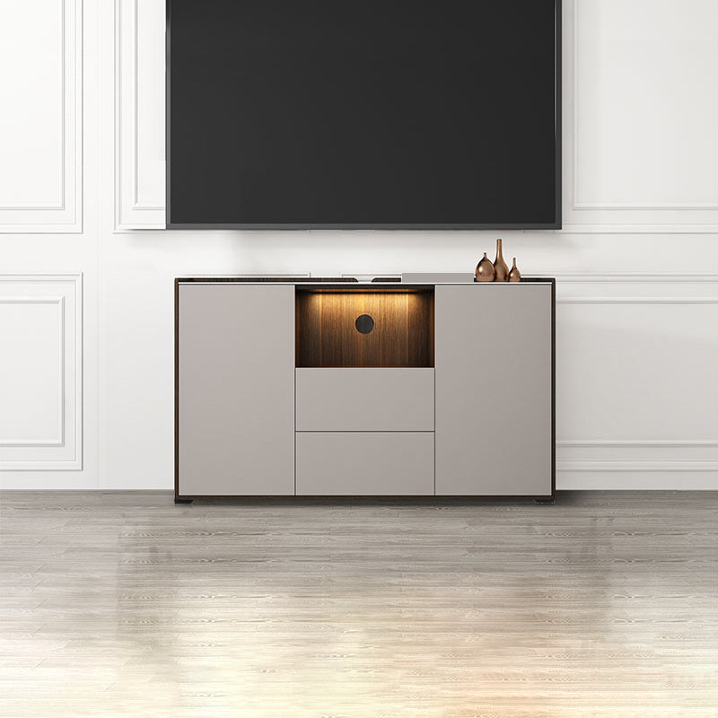 Contemporary Style Stone TV Stand 2 Doors and 2 Drawers TV Cabinet