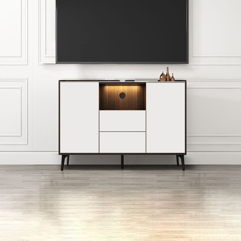 Contemporary Style Stone TV Stand 2 Doors and 2 Drawers TV Cabinet