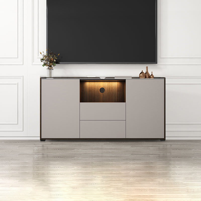 Contemporary Style Stone TV Stand 2 Doors and 2 Drawers TV Cabinet