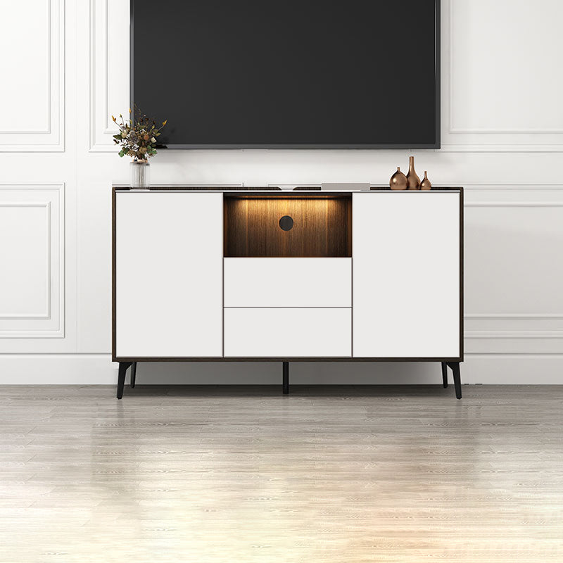 Contemporary Style Stone TV Stand 2 Doors and 2 Drawers TV Cabinet