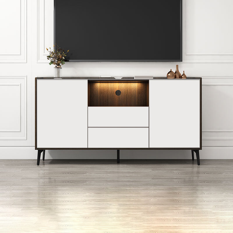 Contemporary Style Stone TV Stand 2 Doors and 2 Drawers TV Cabinet