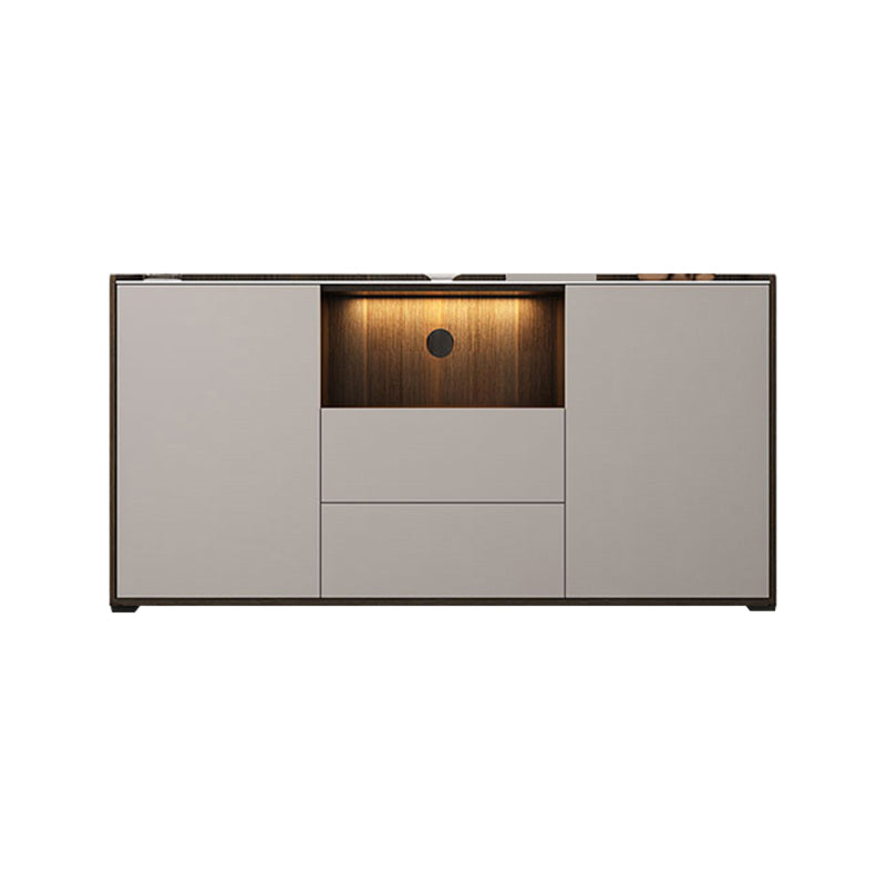 Contemporary Style Stone TV Stand 2 Doors and 2 Drawers TV Cabinet