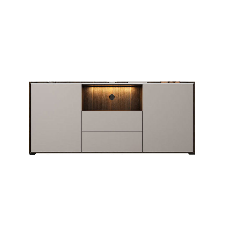 Contemporary Style Stone TV Stand 2 Doors and 2 Drawers TV Cabinet