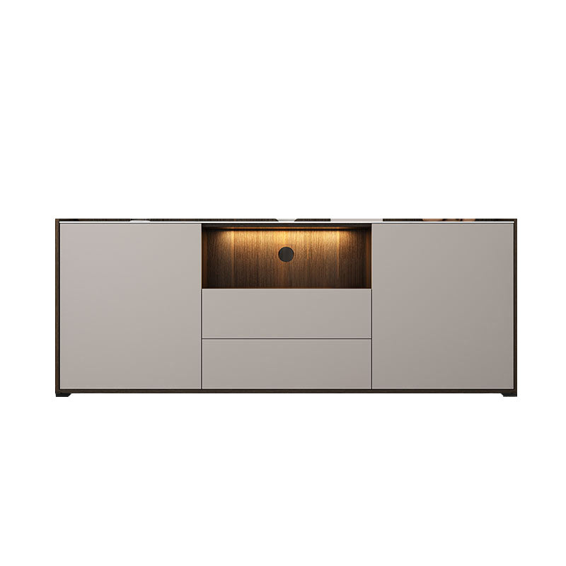 Contemporary Style Stone TV Stand 2 Doors and 2 Drawers TV Cabinet