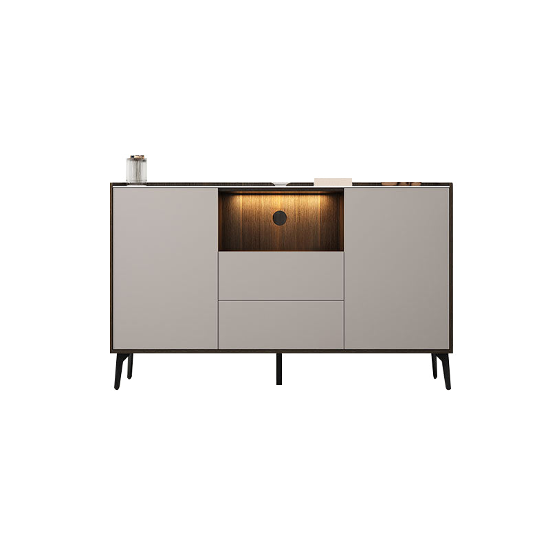 Contemporary Style Stone TV Stand 2 Doors and 2 Drawers TV Cabinet