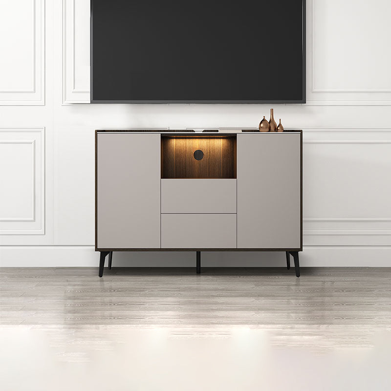 Contemporary Style Stone TV Stand 2 Doors and 2 Drawers TV Cabinet