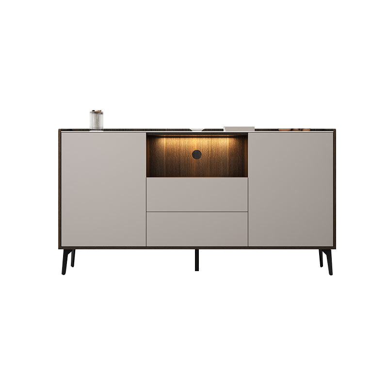 Contemporary Style Stone TV Stand 2 Doors and 2 Drawers TV Cabinet