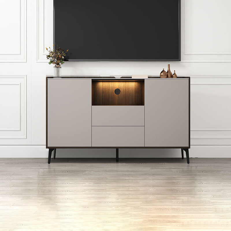 Contemporary Style Stone TV Stand 2 Doors and 2 Drawers TV Cabinet