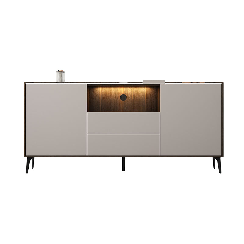 Contemporary Style Stone TV Stand 2 Doors and 2 Drawers TV Cabinet