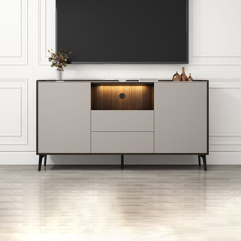 Contemporary Style Stone TV Stand 2 Doors and 2 Drawers TV Cabinet