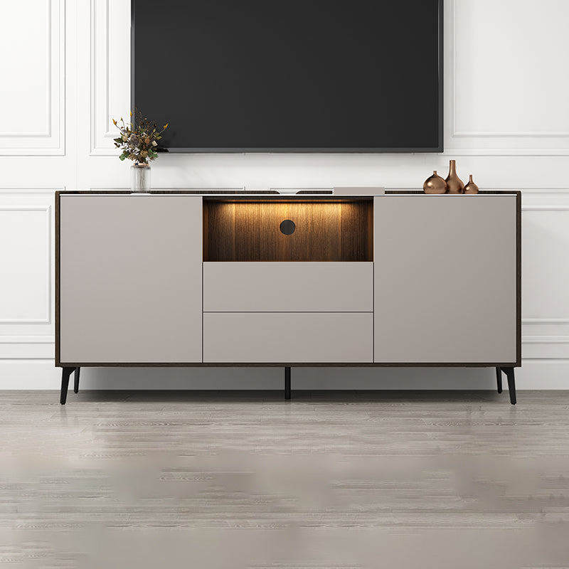 Contemporary Style Stone TV Stand 2 Doors and 2 Drawers TV Cabinet