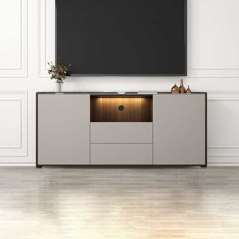 Contemporary Style Stone TV Stand 2 Doors and 2 Drawers TV Cabinet