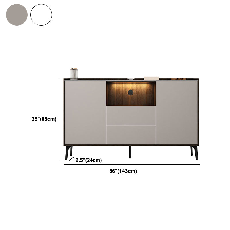 Contemporary Style Stone TV Stand 2 Doors and 2 Drawers TV Cabinet