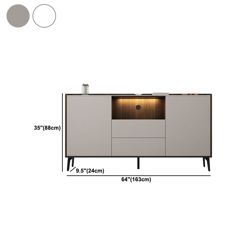 Contemporary Style Stone TV Stand 2 Doors and 2 Drawers TV Cabinet