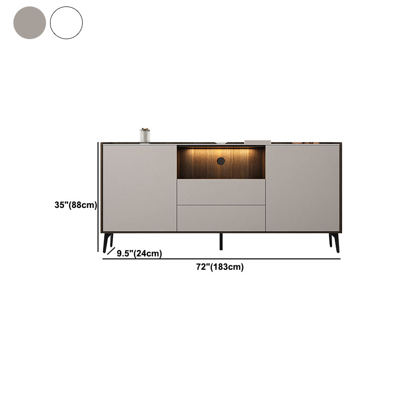 Contemporary Style Stone TV Stand 2 Doors and 2 Drawers TV Cabinet