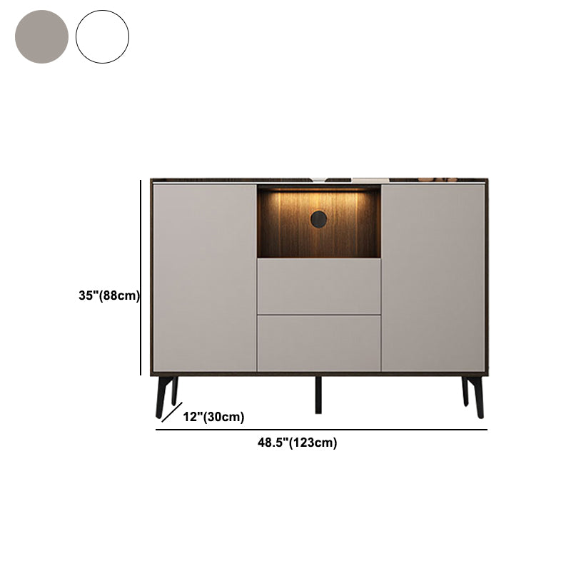 Contemporary Style Stone TV Stand 2 Doors and 2 Drawers TV Cabinet