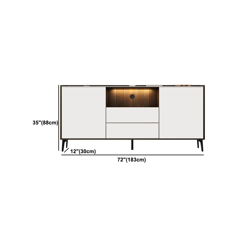 Contemporary Style Stone TV Stand 2 Doors and 2 Drawers TV Cabinet