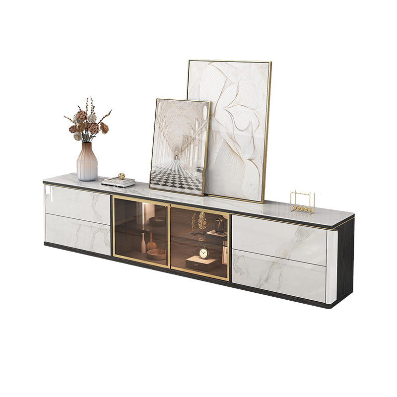 Home Enclosed Cabinet TV Stand Scandinavian TV Cabinet with Glass Door