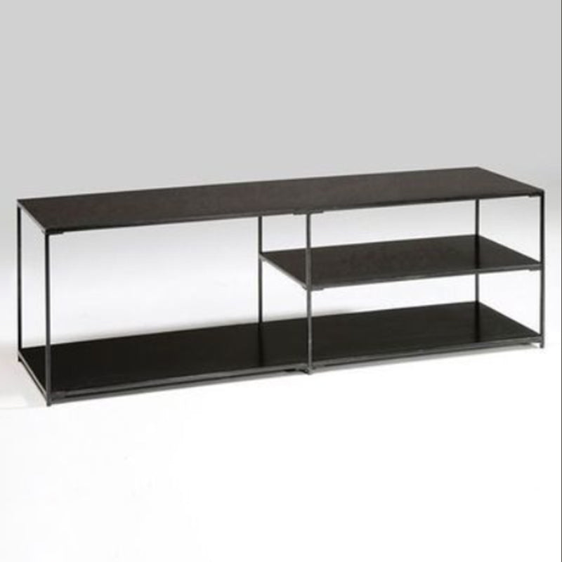 Industrial Style Metal TV Stand Open Storage TV Console with Shelves