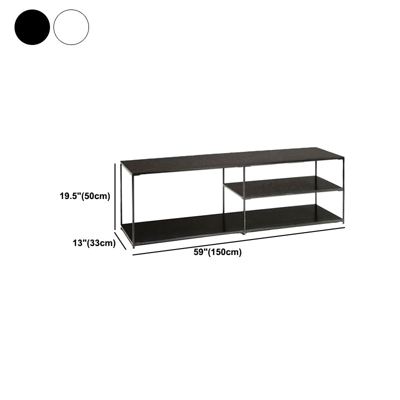 Industrial Style Metal TV Stand Open Storage TV Console with Shelves