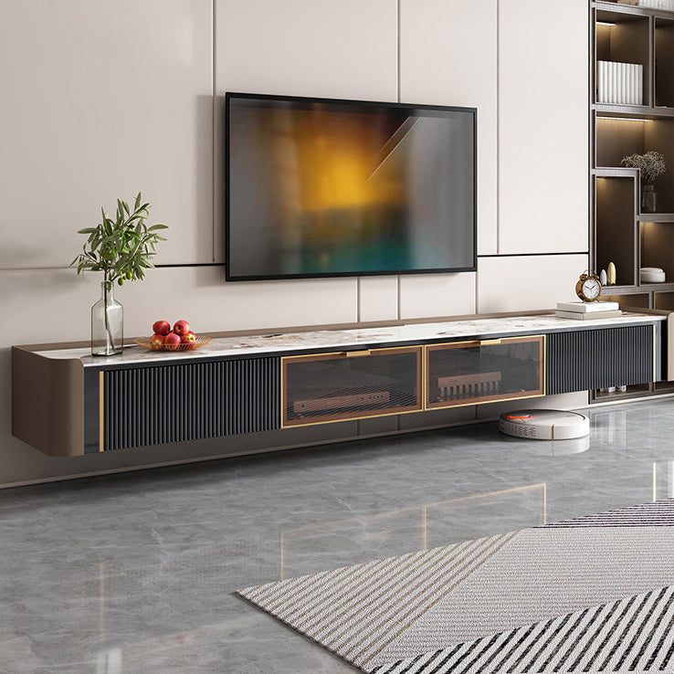 Glam Style Stone TV Stand Wall-mounted TV Cabinet with Doors and Drawers