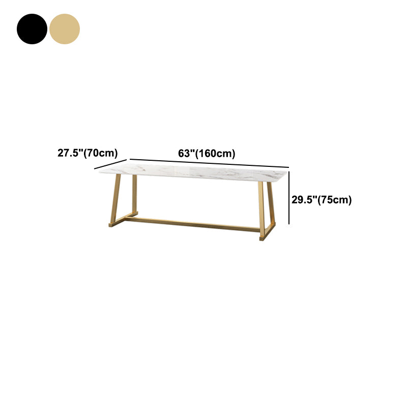 Rectangle Office Table Industrial Meeting Desk with Trestle Base