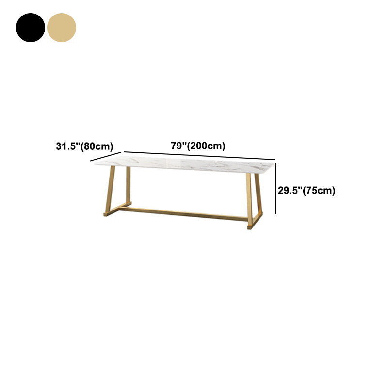 Rectangle Office Table Industrial Meeting Desk with Trestle Base