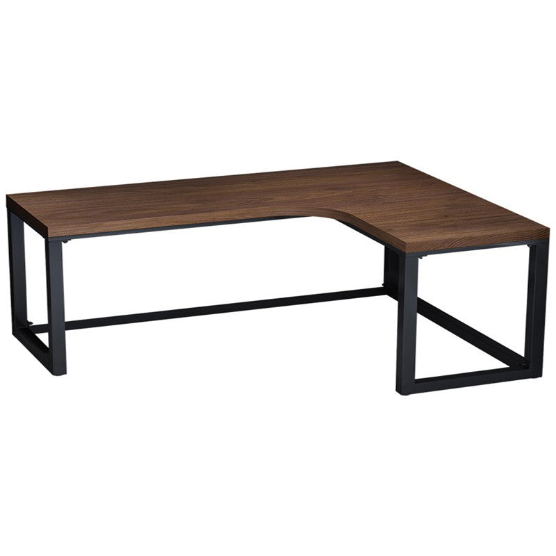 L-Shape Writing Table Industrial Style Solid Wood Working Table