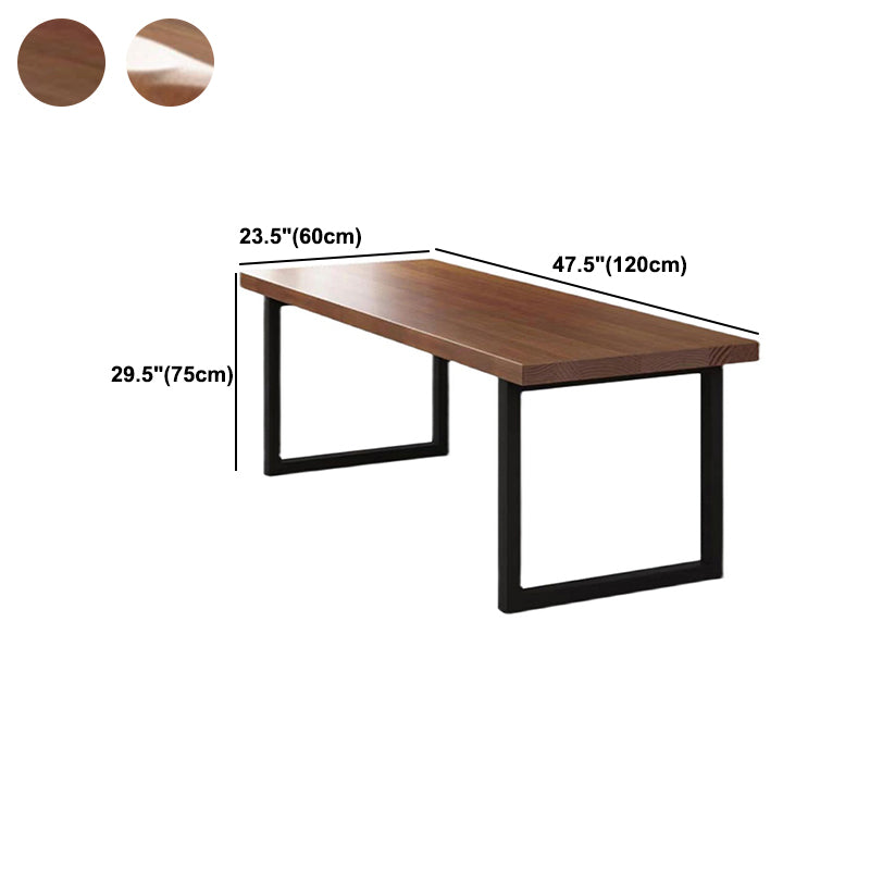 Modern Style Writing Desk Solid Wood Office Desk with Metal Base