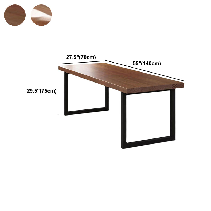 Modern Style Writing Desk Solid Wood Office Desk with Metal Base