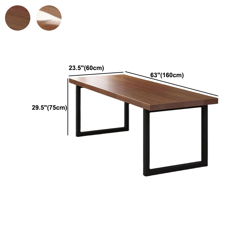 Modern Style Writing Desk Solid Wood Office Desk with Metal Base