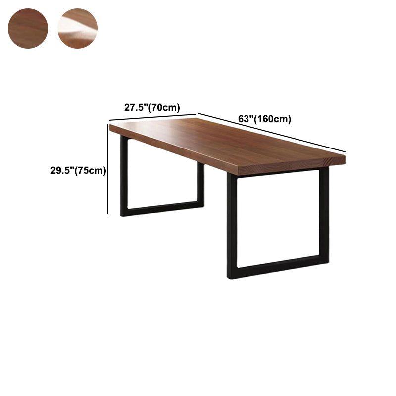 Modern Style Writing Desk Solid Wood Office Desk with Metal Base