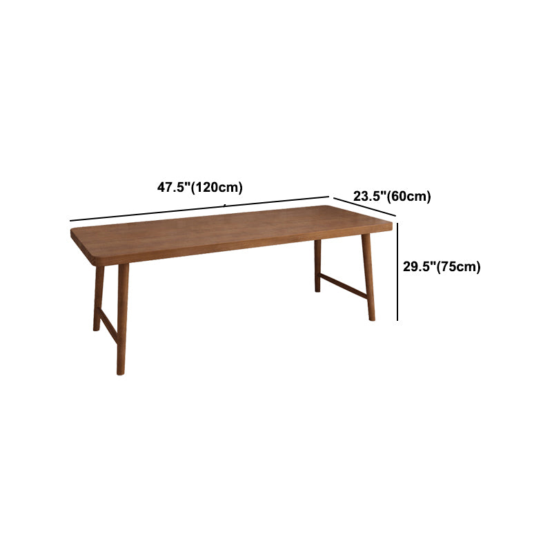 Modern Rectangular Writing Desk Solid Wood H-Shape Office Desk for Home