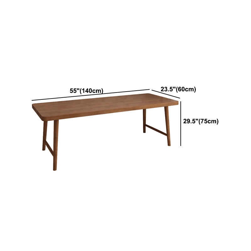 Modern Rectangular Writing Desk Solid Wood H-Shape Office Desk for Home