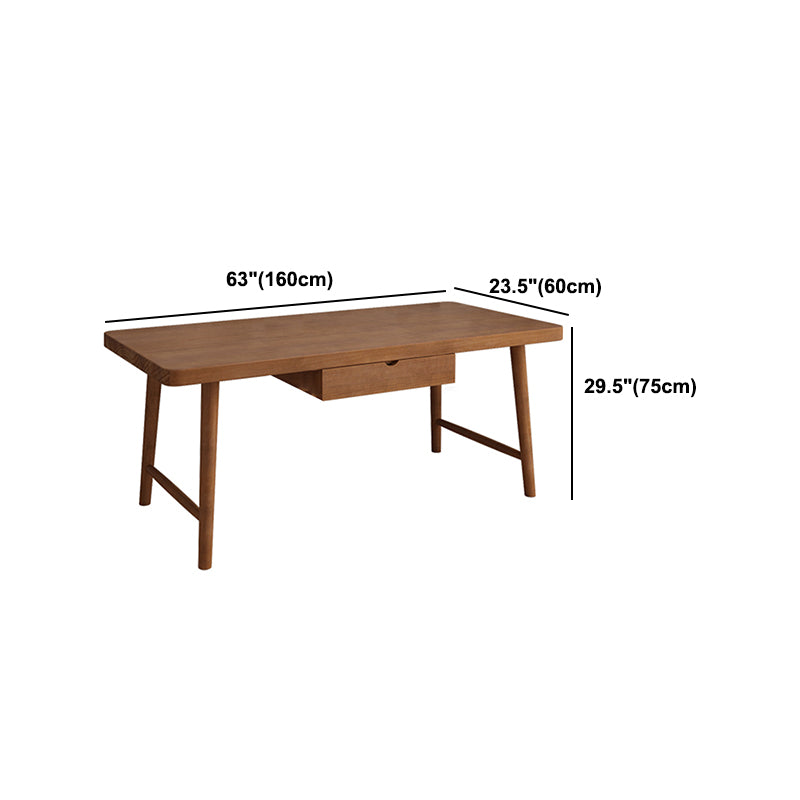 Modern Rectangular Writing Desk Solid Wood H-Shape Office Desk for Home