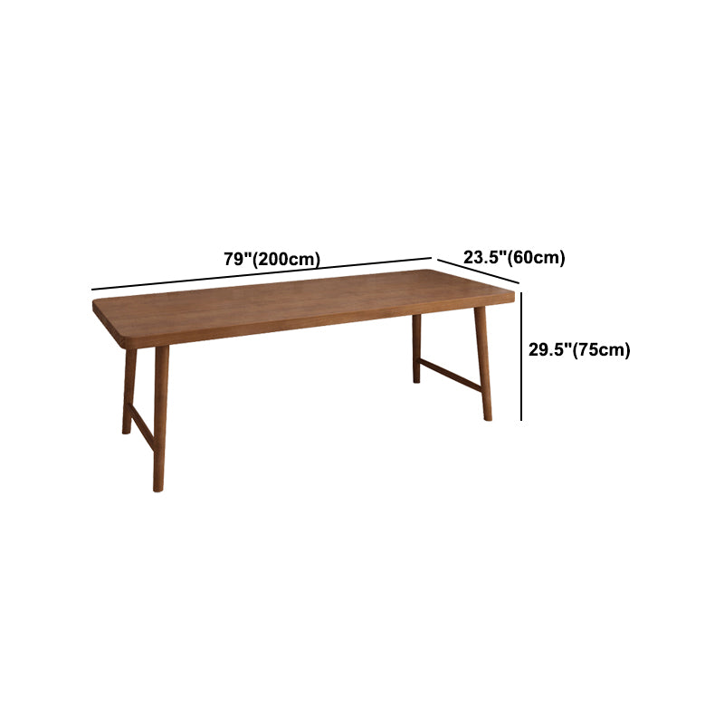 Modern Rectangular Writing Desk Solid Wood H-Shape Office Desk for Home