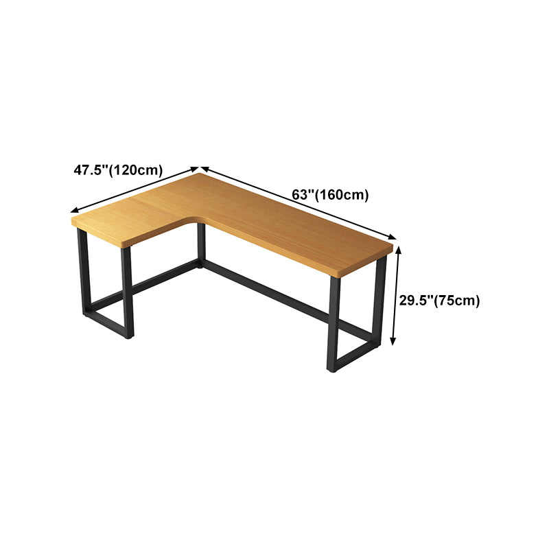 Solid Wood Writing Desk Industrial Style L-Shape Writing Desk for Home Office