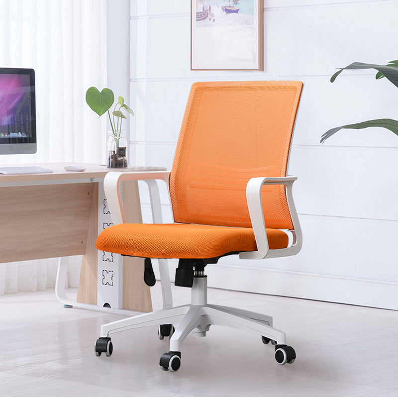 Mid Back Home Office Chair Fixed Arms Ergonomic Mesh Task Chair