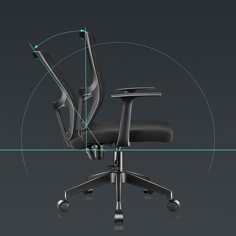 Ergonomic Mesh Desk Chair Mid Back Arms Chair with Swivel Casters