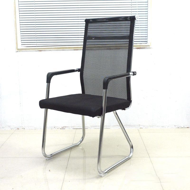 Medium/High Back Office Chair Fabric Sponge Seat Stainless Steel Legs Desk Chair