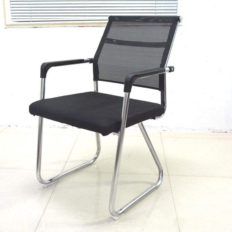 Medium/High Back Office Chair Fabric Sponge Seat Stainless Steel Legs Desk Chair