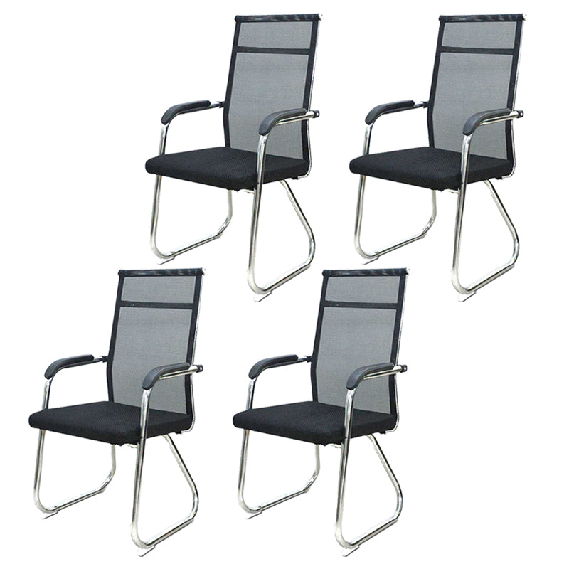 Medium/High Back Office Chair Fabric Sponge Seat Stainless Steel Legs Desk Chair