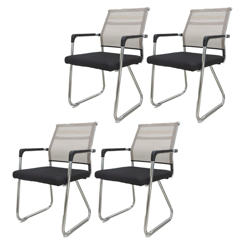 Medium/High Back Office Chair Fabric Sponge Seat Stainless Steel Legs Desk Chair