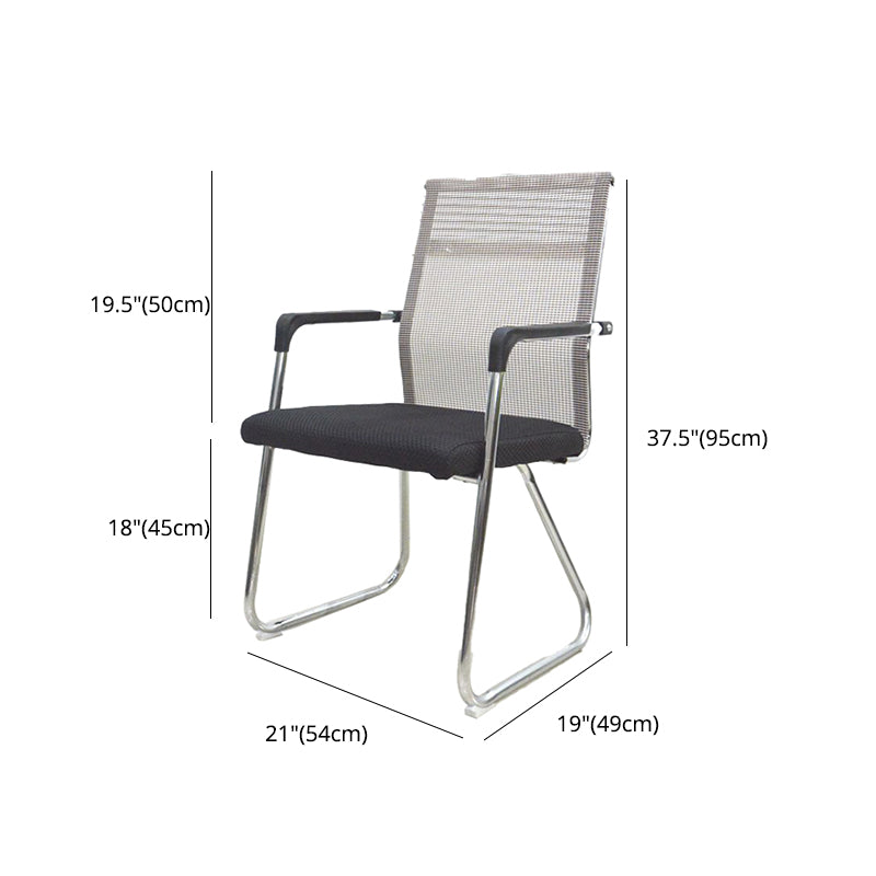 Medium/High Back Office Chair Fabric Sponge Seat Stainless Steel Legs Desk Chair