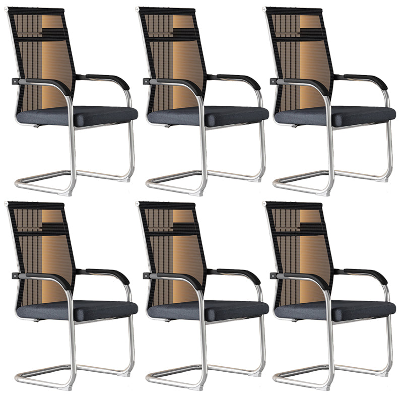 Modern Black and Cray Desk Chair with Mid Back Home Office Chair