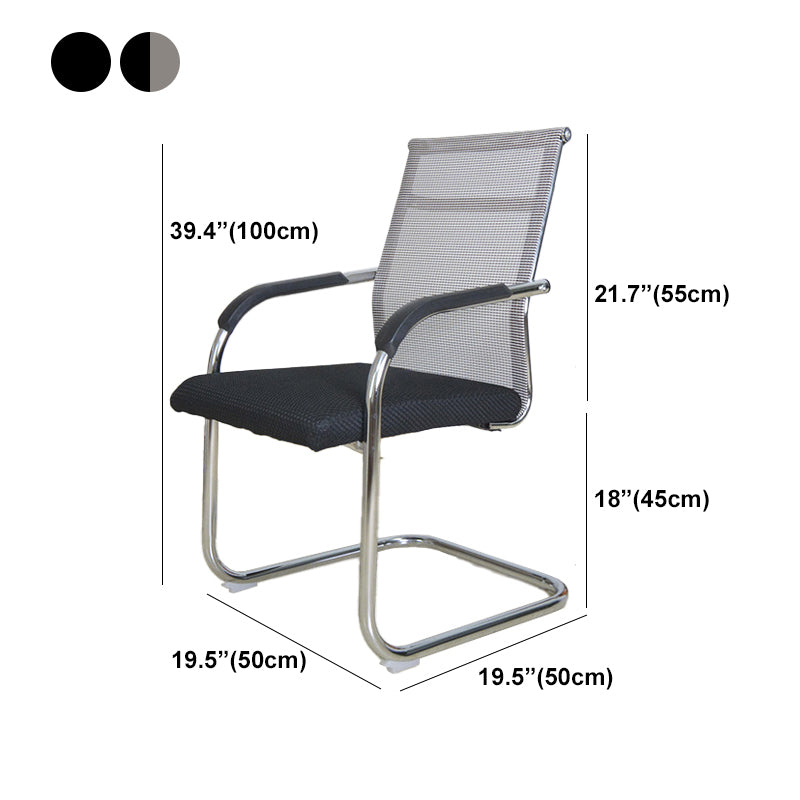 Modern Black Steel Desk Chair with Mid Back and High Back Home Office Chair