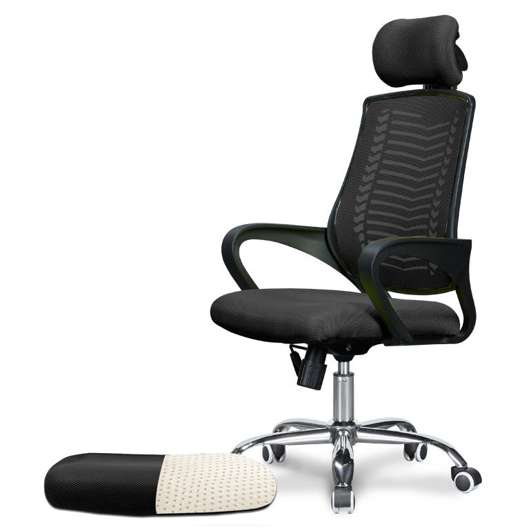 Ergonomic Mesh Desk Chair High Back Fixed Arms Chair for Home Office