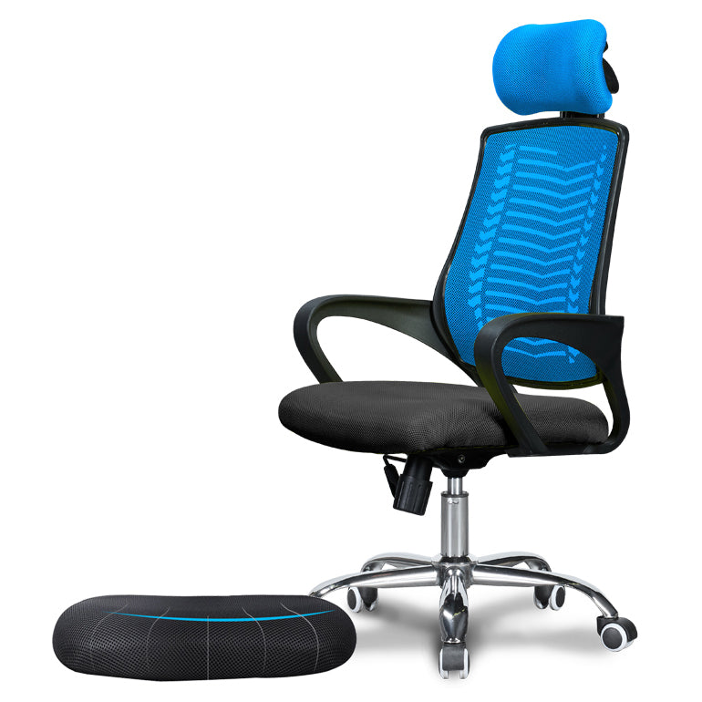 Ergonomic Mesh Desk Chair High Back Fixed Arms Chair for Home Office