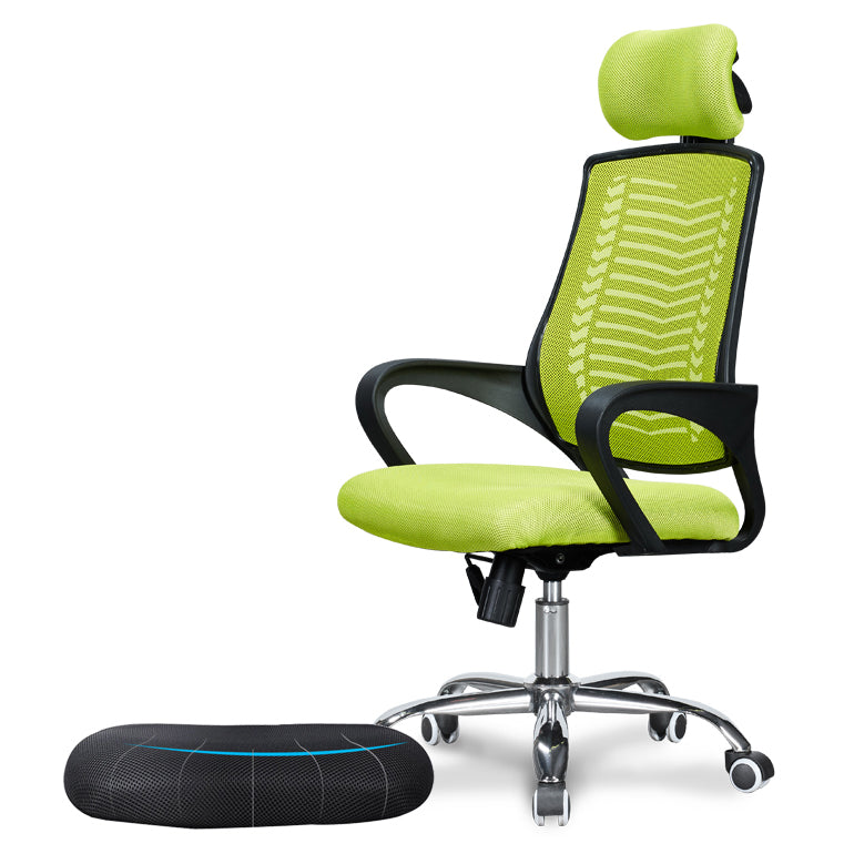 Ergonomic Mesh Desk Chair High Back Fixed Arms Chair for Home Office