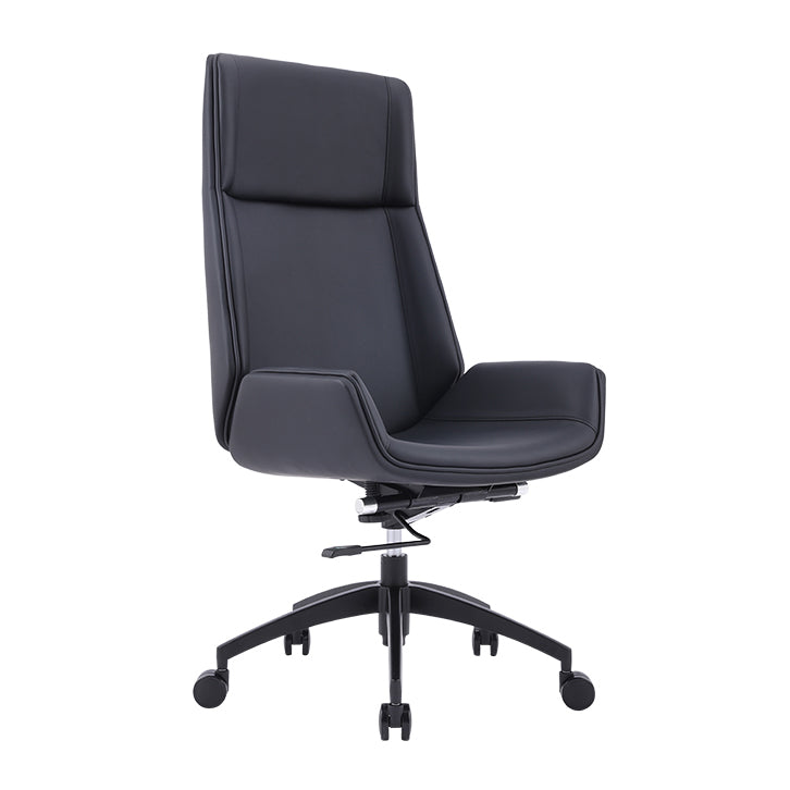 Faux Leather Task Chair Chrome Metal Frame Modern Office Chair